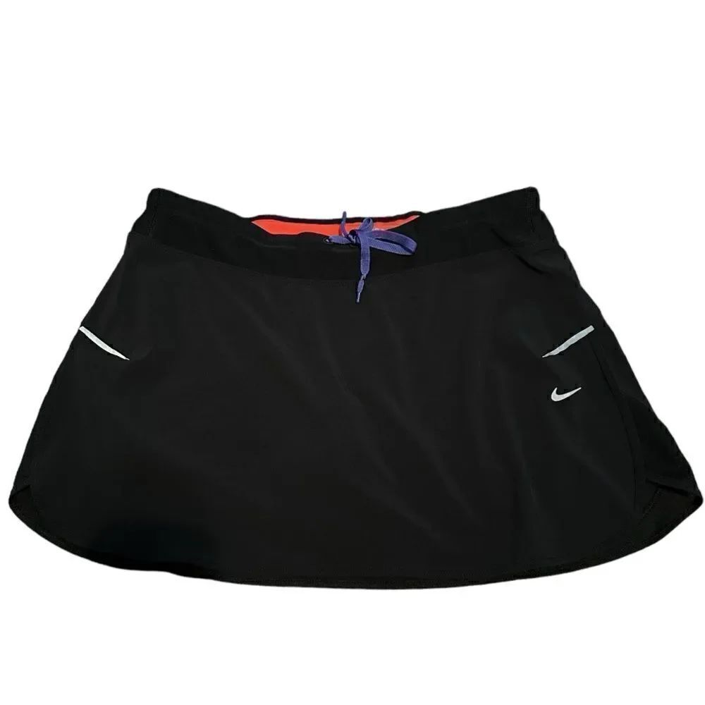 Nike Dri-Fit Black Elastic Waist Drawstring Skort Woman’s Size M